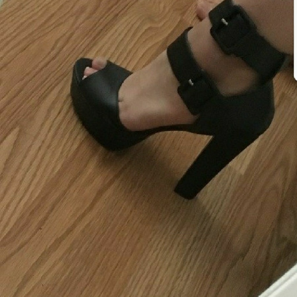 Strappy Faux leather heel sandals by boohoo